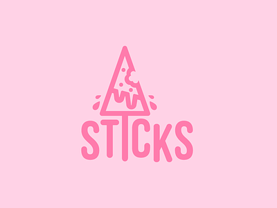 Sticks brand branding cheesecake food food truck fun identity logo logo design pink wordmark