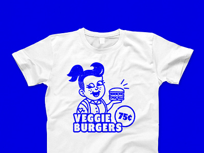 Vintage Veggie Burger Girl Shirt