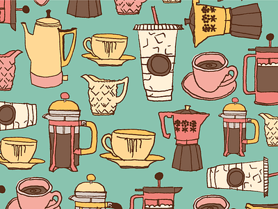 Coffee coffee design illustration ink pattern surface