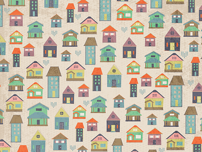 A Home Themed Pattern crafts cross stitch heart home houses illustration pattern surface design