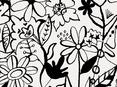 Inked Floral Pattern floral flowers illustration ink modern pattern pen spring surface design textile
