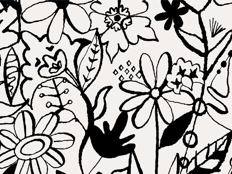 Inked Floral Pattern pattern flowers surface design illustration pen ink spring floral modern textile