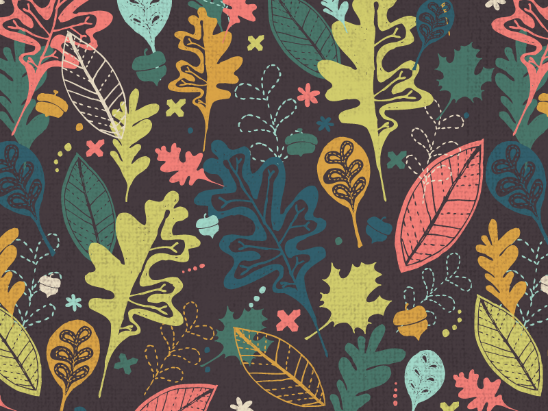 Autumn Leaves Pattern leaves fall autumn pattern surface design illustration fabric spoonflower handdrawn leaf surtex pattern design