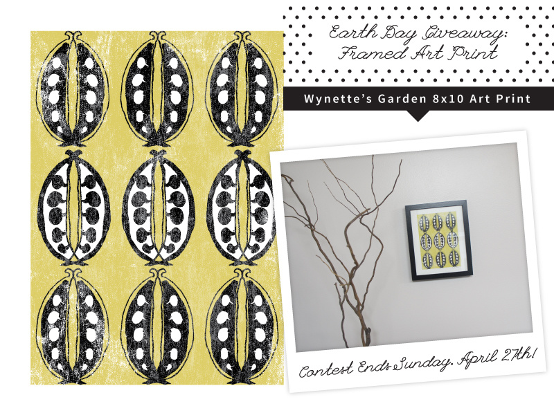 Earth Day Giveaway: Framed Art Print pattern print yellow vegetables garden earth day art decor home framed