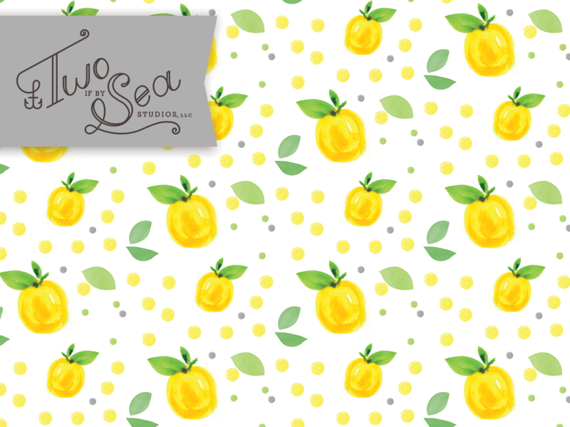 When Life Give You Lemons – Paint! pattern repeat lemons fruit tropical seamless surface design surface pattern textile fabric illustration watercolor