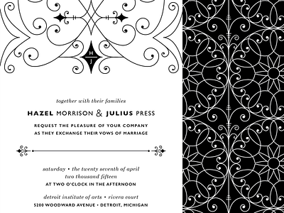 Wedding Invitation Modern Fairytale design invitation invite modern pattern romantic typography wedding