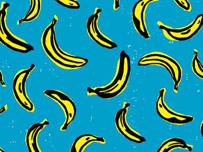 Banana Scatter Pattern banana beach brush design fruit illustration ink marker pattern surface surtex tropical