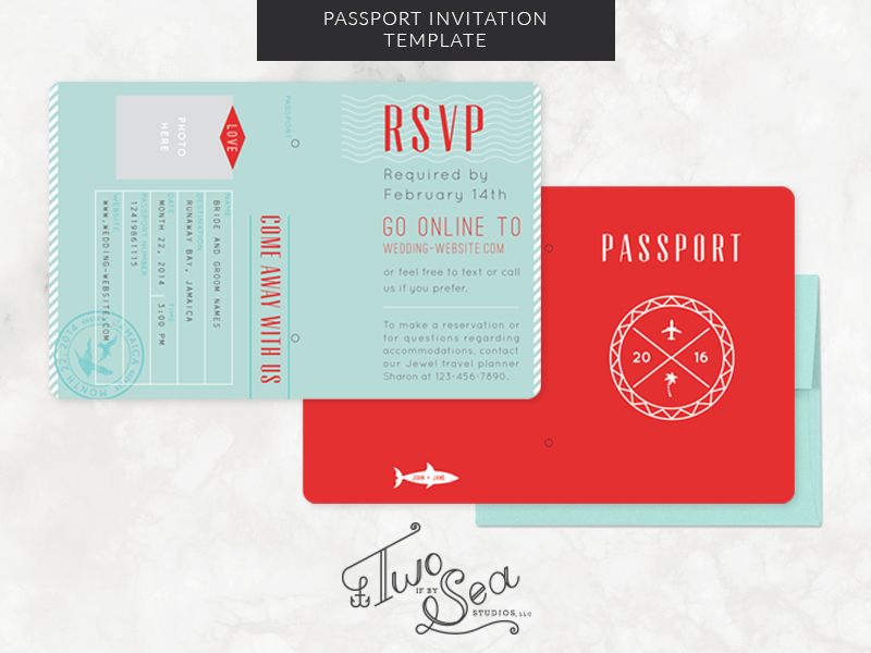 passport invitation template
 Wedding Passport Invitation Template by Brittany Zeller-Holland ...