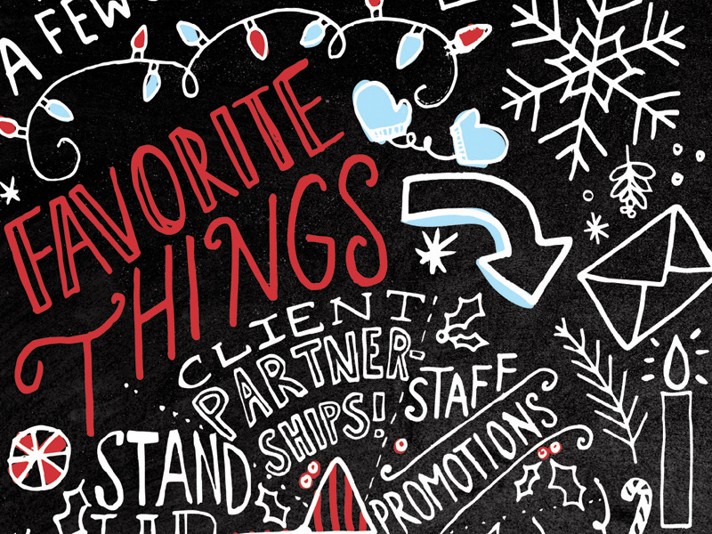 Corporate Holiday Card sketchbook sketch invitation card doodles corporate holiday hand-lettering
