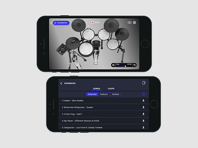 digital musical instrument app digital drum drum and bass drumstick instrumen app instrument mobile mobile app mobile ui music music app song app