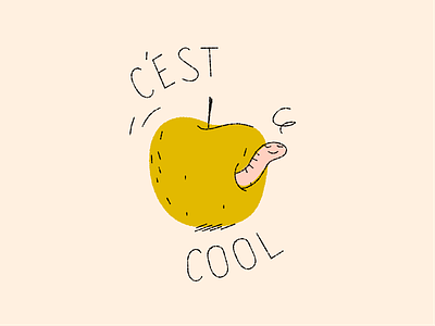 Cést Cool Pomme illustration vector