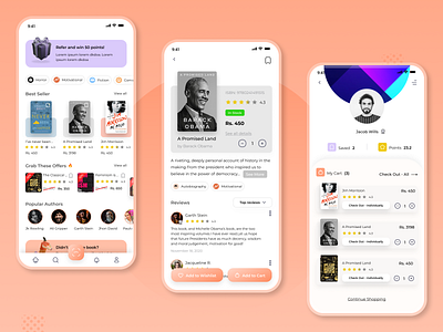 Bookstore app - Mobile UI/UX app book bookapp bookshop bookstore design mobile mobileui read reading ui uidesign