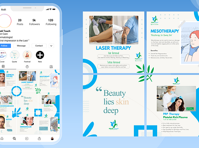 Cohesive Template for Instagram clinic cohesive design graphic design illustration instagram template
