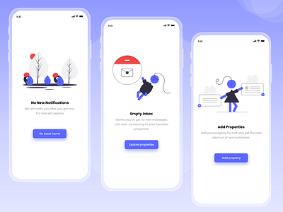 Empty State Page android design empty emptypage mobile mobile ui mobiledesign rentapp ui uiux ux