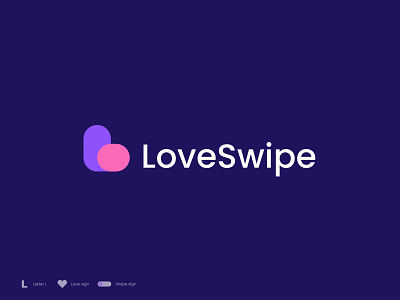 LoveSwipe Logo branding business logo conceptual creative logo dating app design graphic design heart logo l letter l logo logo logo design love love logo minimalist