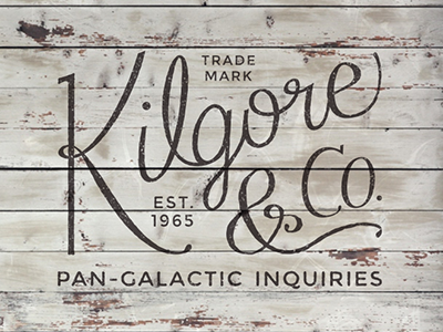 Kigore & Co. - Textural branding lettering script type typography vonnegut wood