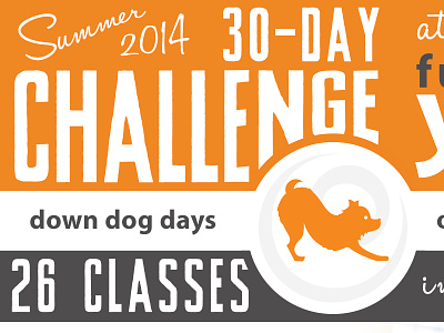 30day Summer2014 Flyer dog illustration logo poster type yoga