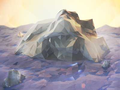 Iceberg! 2d 3d 3ds max debut geo ice iceberg illustration low poly water