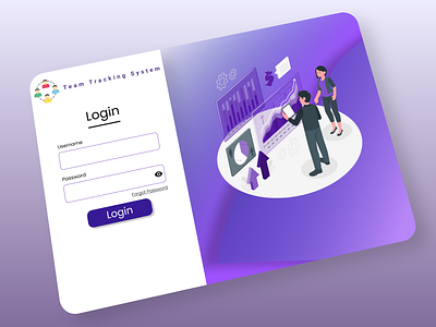 Login Page For Team Tracking Web App graphic design login login page modern ui