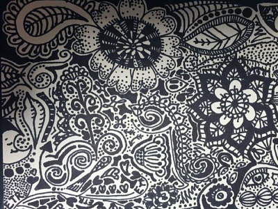 b&w art black design draw henna illustration ink white