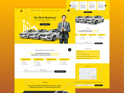 Rental Taxi Landing page branding design ui ux web web design