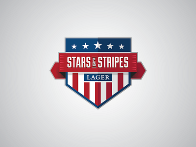 Stars & Stripes america badge branding country design flag identity illustrator lager logo usa