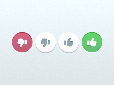 Action Buttons action button flat hit state like mobile thumbs down thumbs up ui