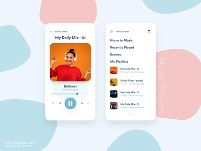 MusixXtreme - Music Player App mobile ui music app playlists uidesign uxui