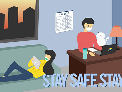StaySafeStayHome design illustration vector
