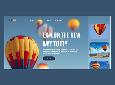 Air balloon promotion web UI design 2021 adobe xd air balloon air travel the world art blue blue and white blue sky design ecommerce design fun love love free sky ui ui design ux ux design