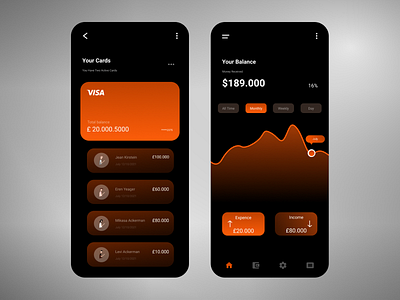 Dark UI finance Banking App Design