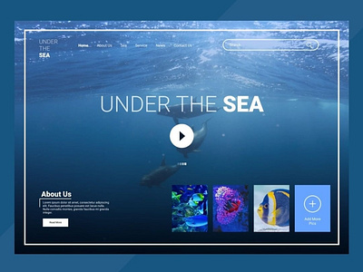 Under The Sea Web UI Design 2021 adobe xd app ui art blue ui branding design figma illustration logo sea sea ui ui ui design under the sea ux web ui webpage webpage design website