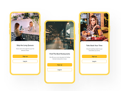 Restaurant Reservation Onboarding screens