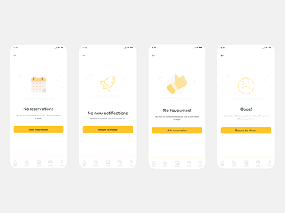Empty Screens for a Restaurant Reservation App app design empty screen empty state empty states emptystate mobile app design reservation restaurant