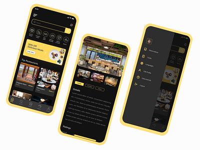 Restaurant App app design mobile ui reservation restaurant