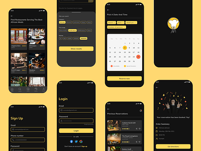 Restaurant Reservation App app design design mobile ui reservation restaurant ui uidesign uiux