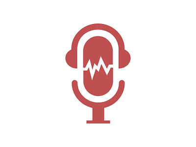 Sound Studio Logo flat headphones logo microphone minimal simple sound vector wave