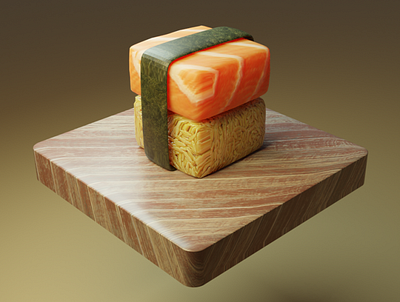Sushi for breakfast 3d art blender digital food model