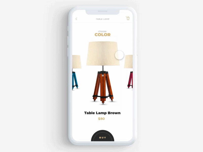 Choose your color lamp animation clean flat furniture interaction lamp motion ui8 xd