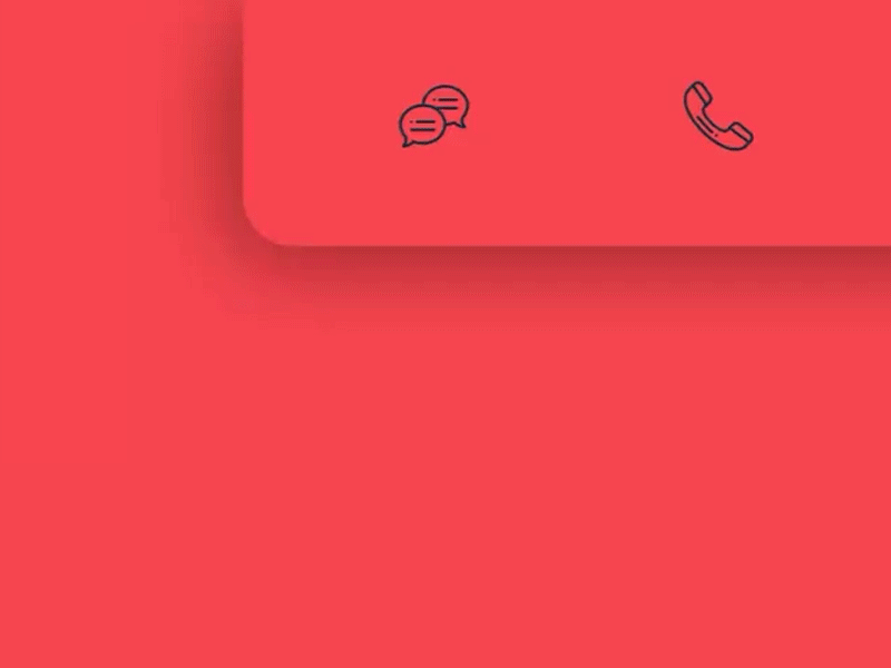 Red Toolbar Icon Animation animated animation apps chat clean flat illustraion illustration menu phone red ui web web design