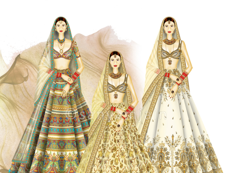 Indian wedding dress Drawing by Kajal Singh - Fine Art America