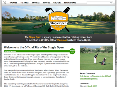 Stogie Open blog golf homepage tournament wordpress