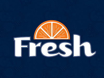 Fresh Logo logo logo design orange orange slice typography