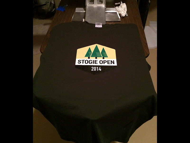 Stogie Open 2014 Screen Printing Animation golf logo pine tree screen printing screenprinting shirt t shirt tee tree trees tshirt
