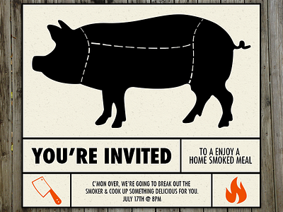 BBQ Invite barbecue bbq invite meat pig smoker