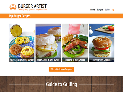 Burger Artist homepage burger burgers homepage web design website