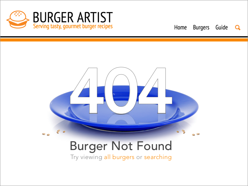 404 Error Burger Not Found - DailyUI #008 burger 404 page 404 error dailyui