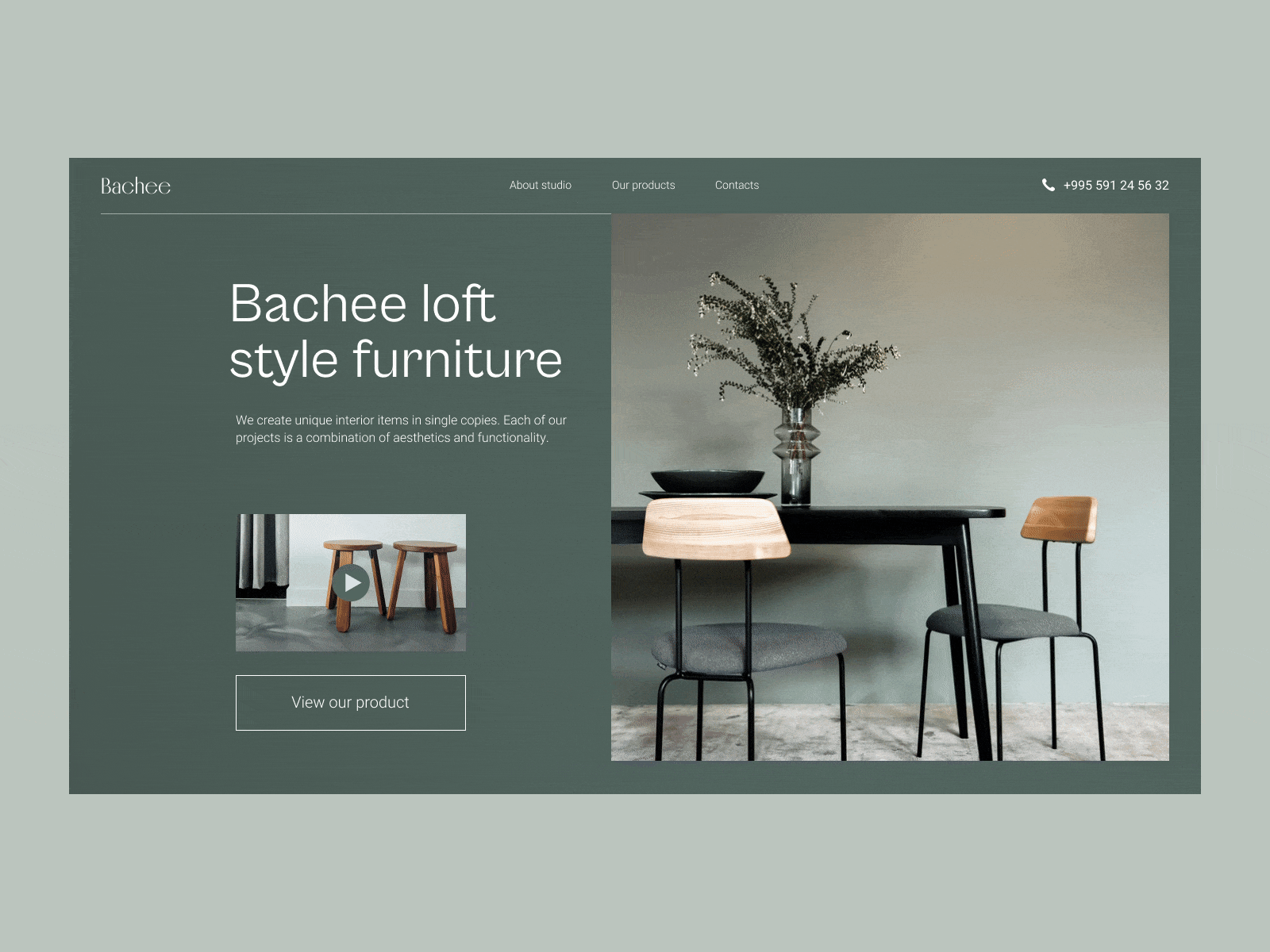 Concept for a furniture studio