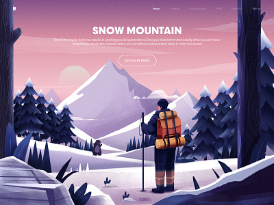 Snow Mountain climber illustration mountain portrait snow