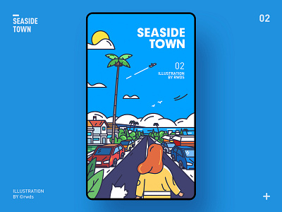 Seaside town illustration ps